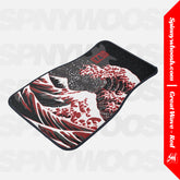 Car Floor Mat - Red Wave
